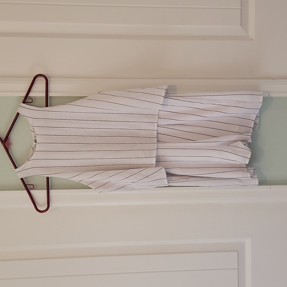 White pin stripe romper